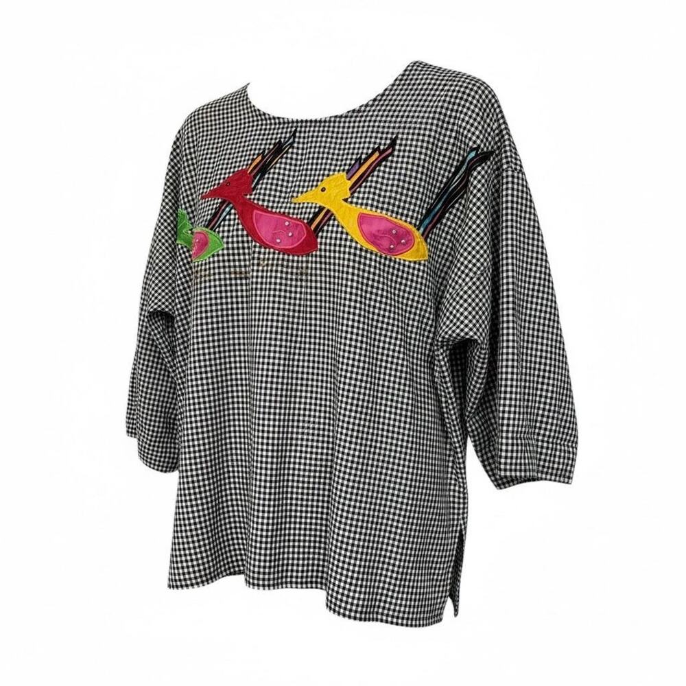 Vintage Alfredos Wife ROADRUNNER Applique Tunic Top Oversized Sz S